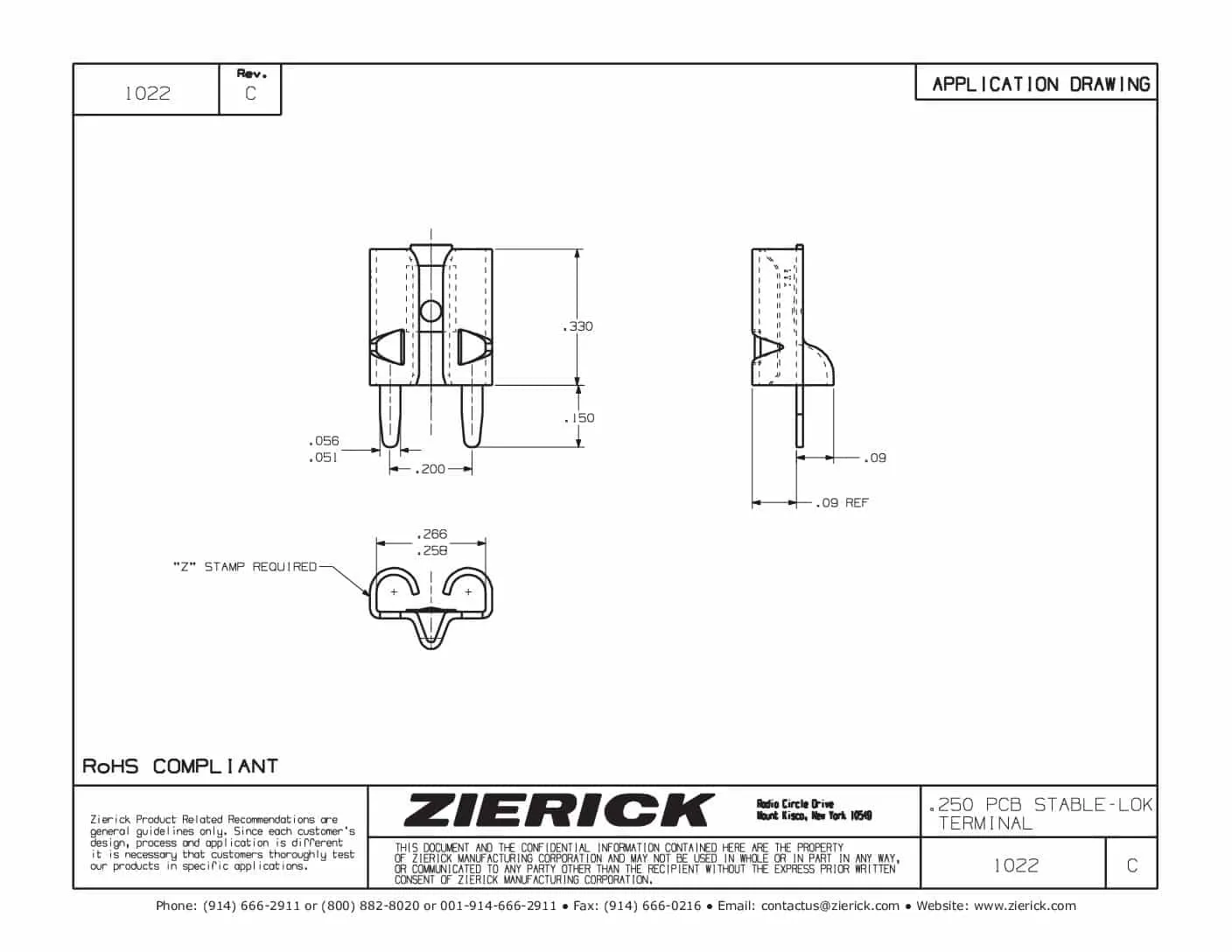 For .205″-.250″ x .032 Tab