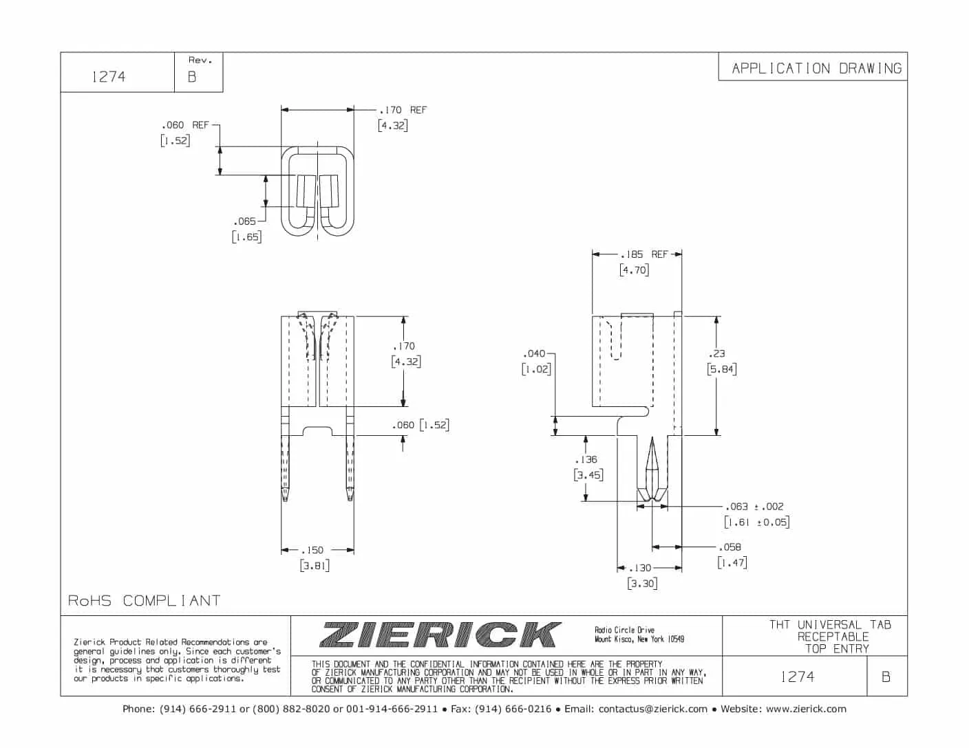 For .020″ x .032″ Tab