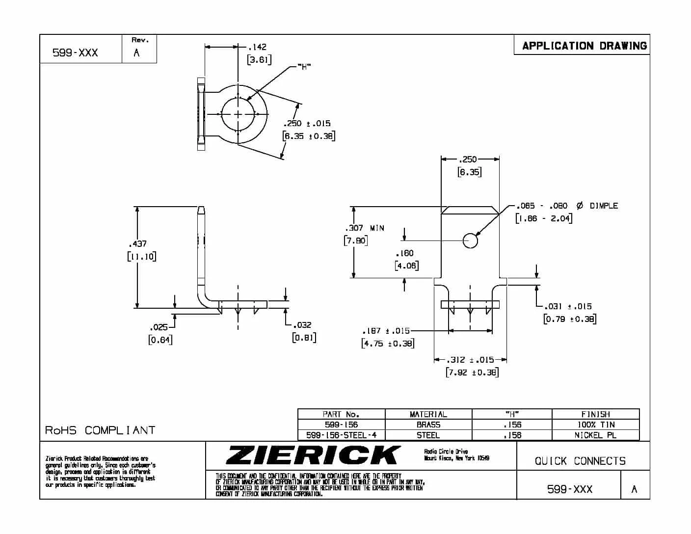 .250″ (6.35mm), PN 599-156