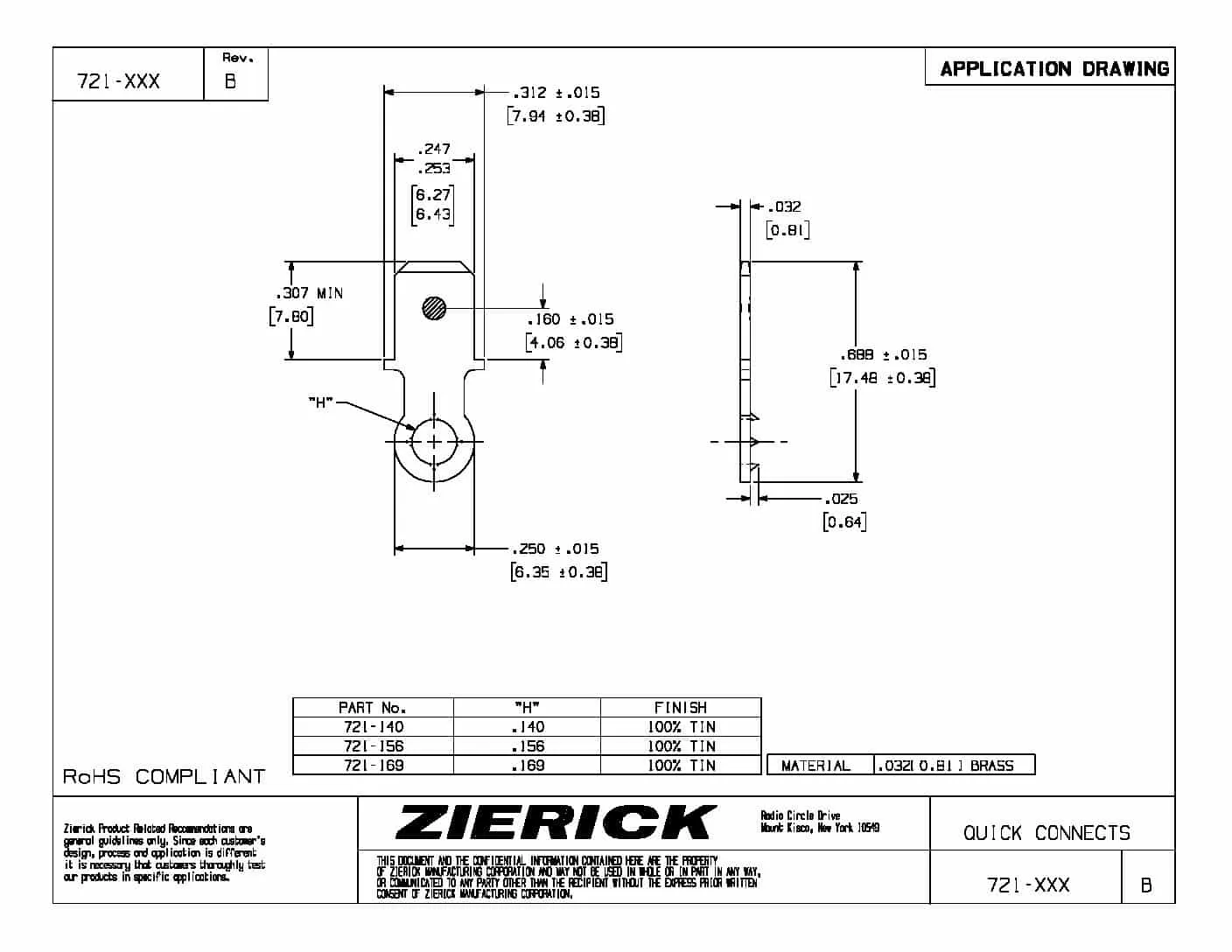 .250″ (6.35mm), Series 721-XXX