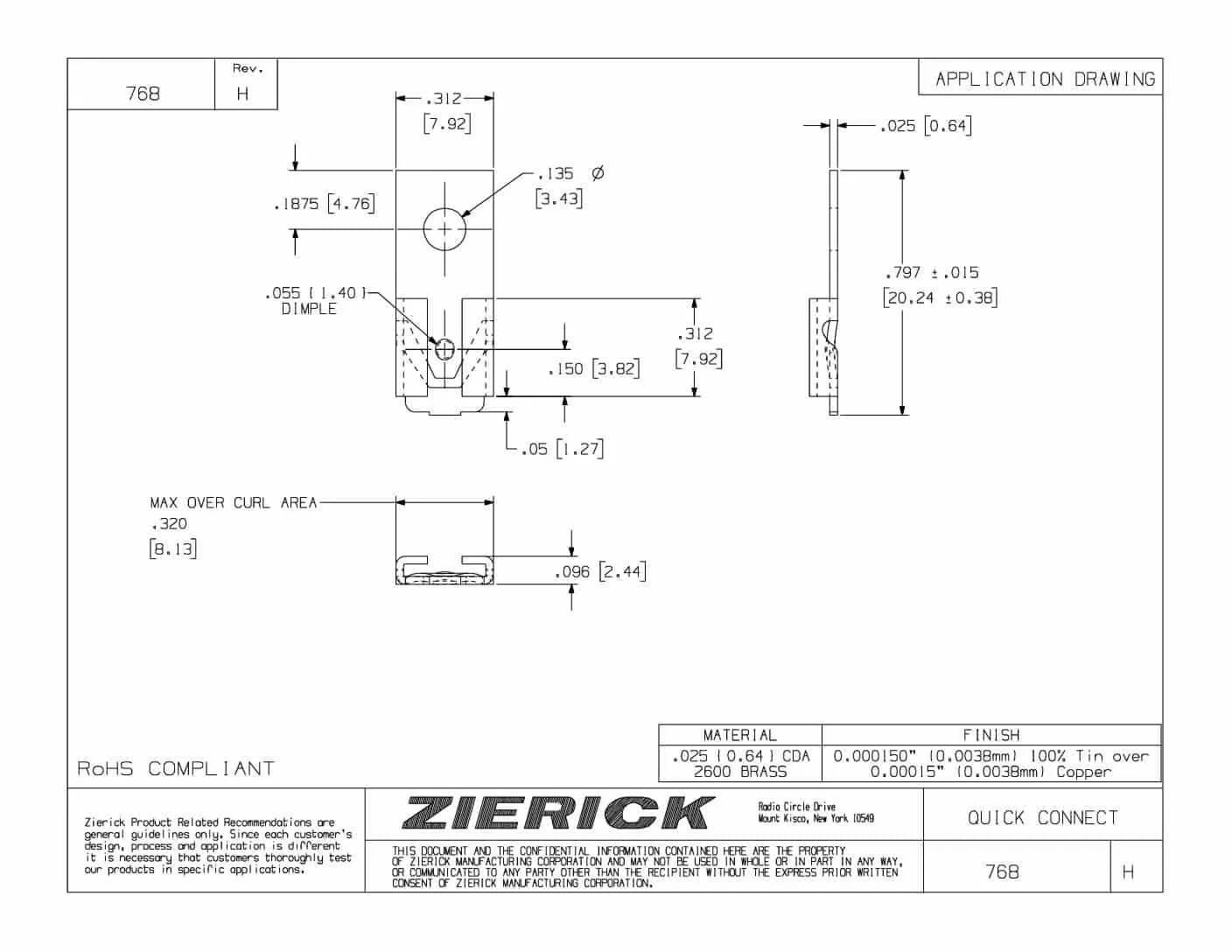 .250″ (6.35mm), Series 768