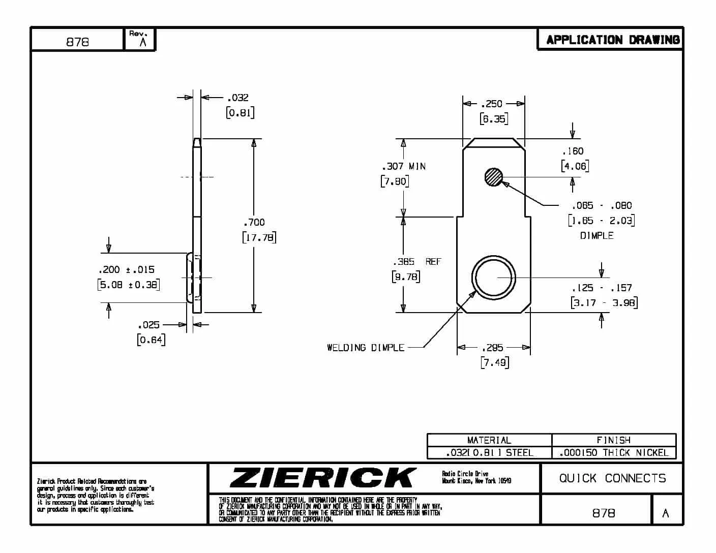 .250″ (6.35mm), PN 878