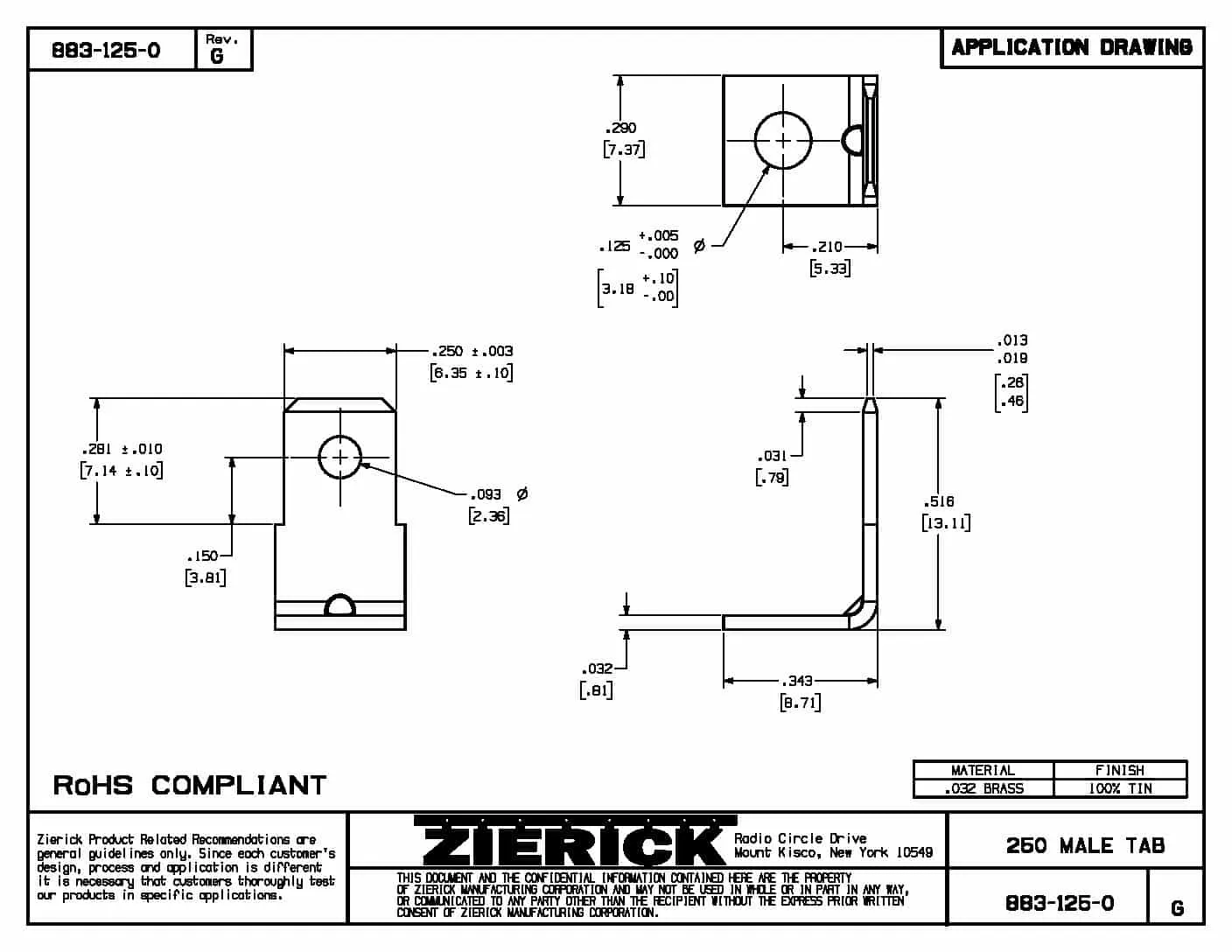 .250″ (6.35mm), PN 883-125