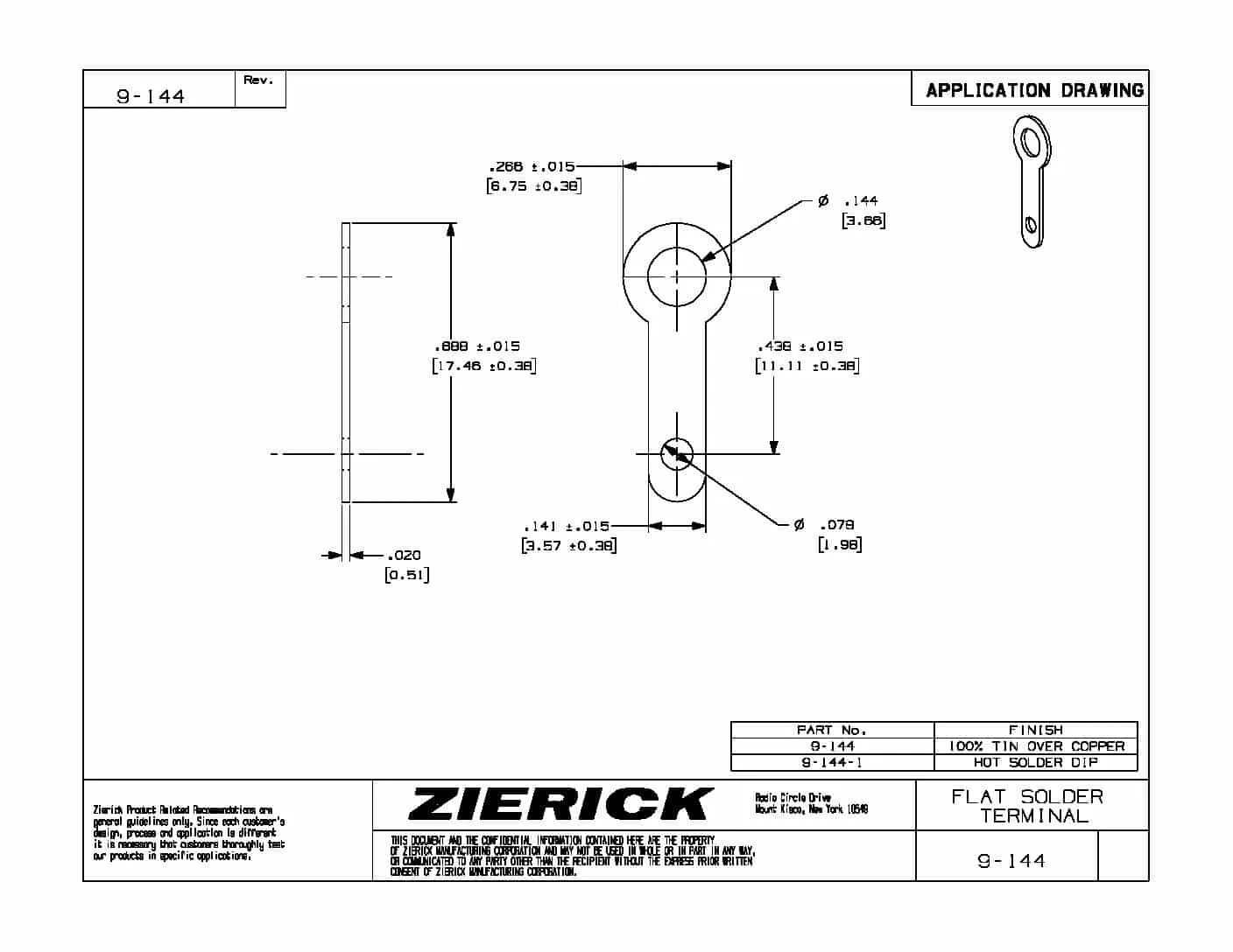 .688″ Long, .144″ Hole