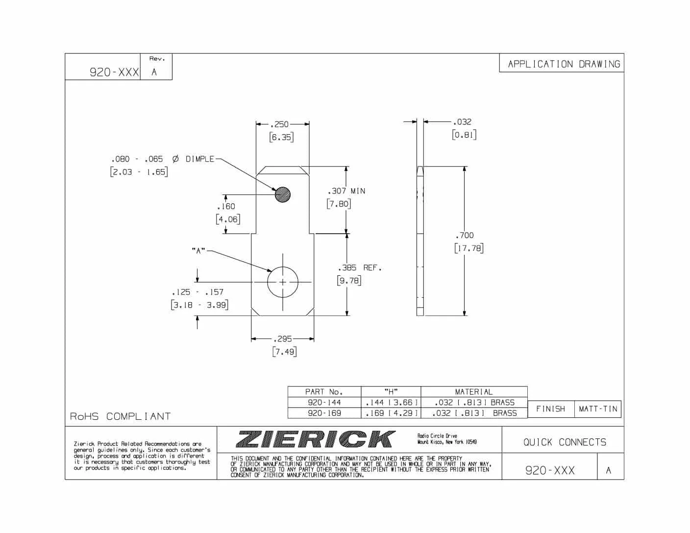 .250″ (6.35mm), Series 920-XXX