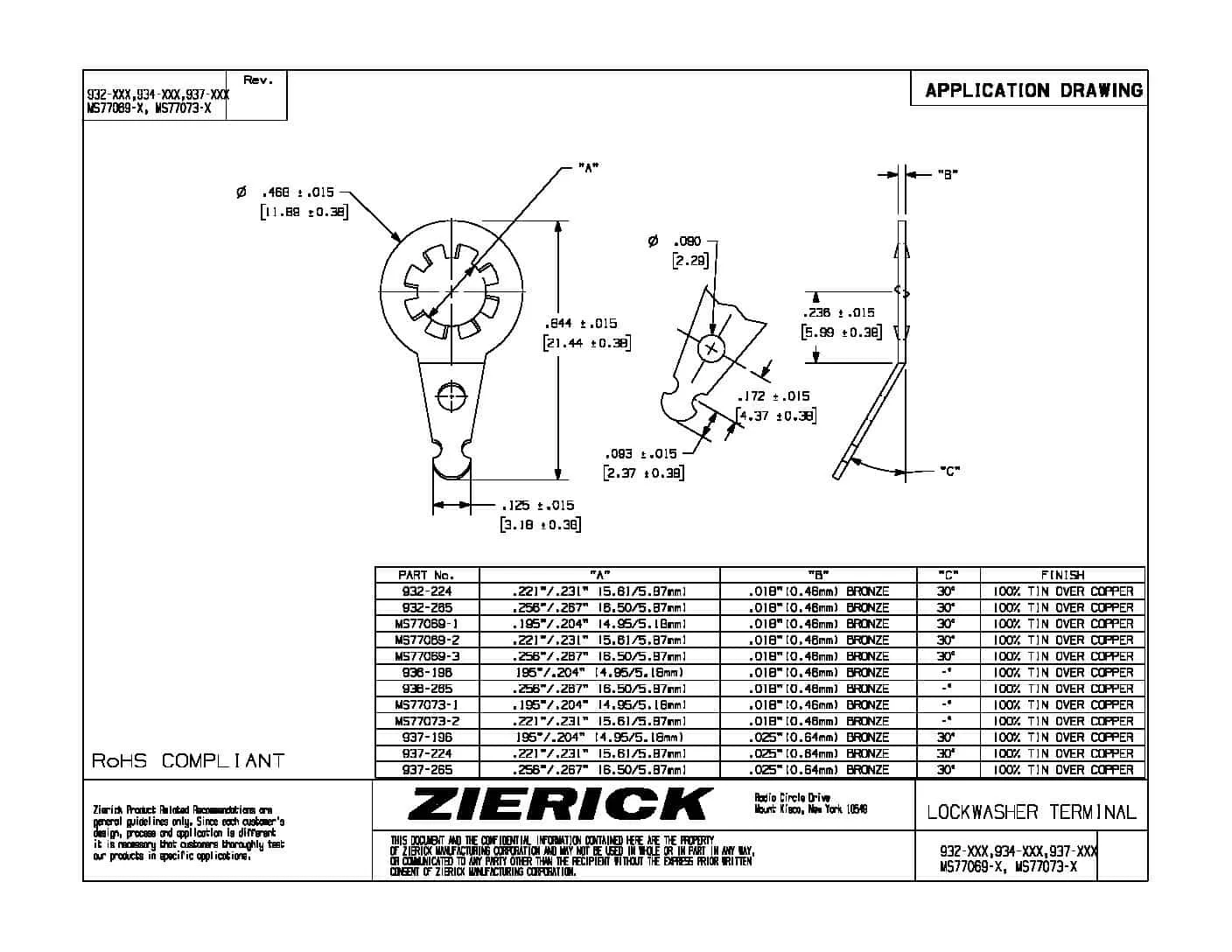 30 Degrees, PN 932-XXX