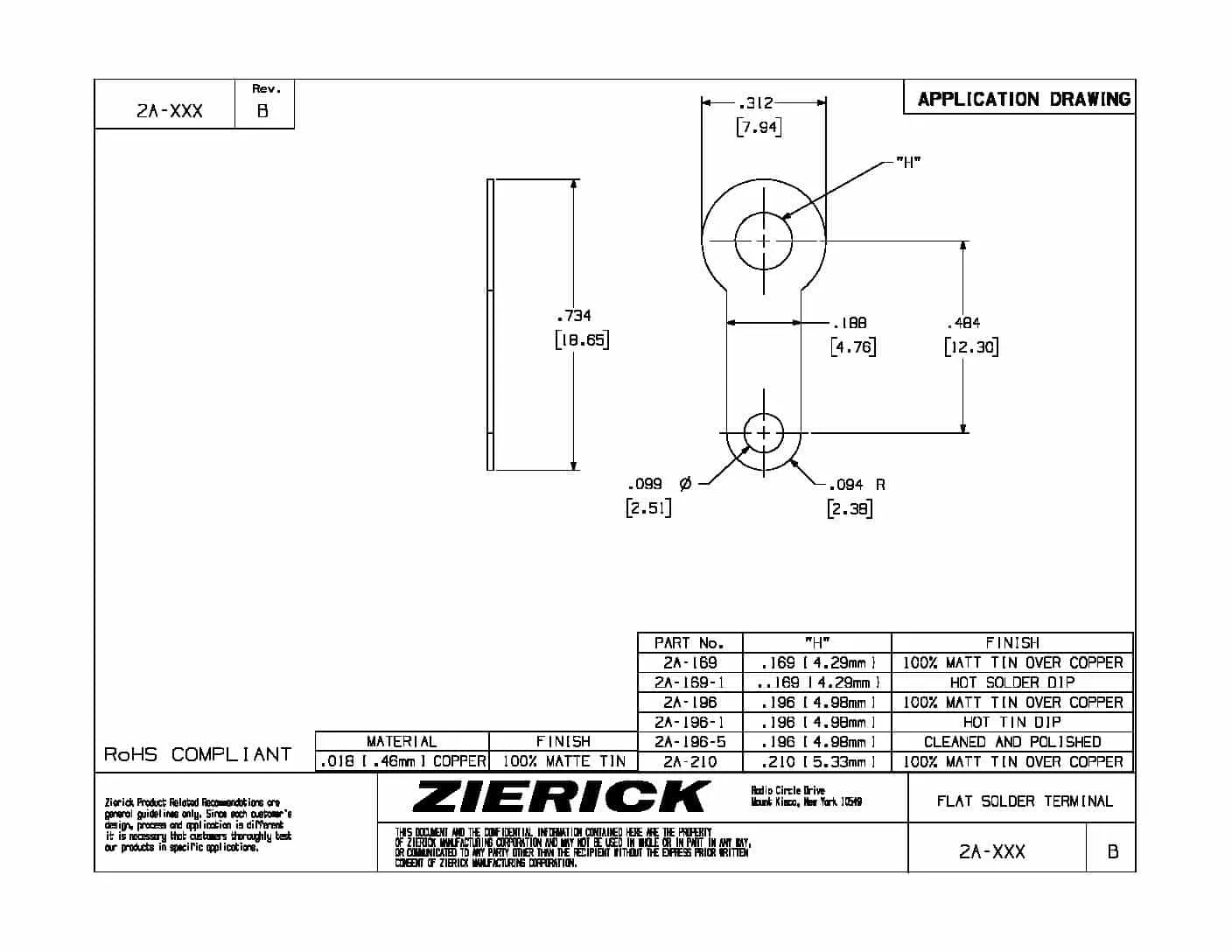 .734″ Long, .099″ Hole