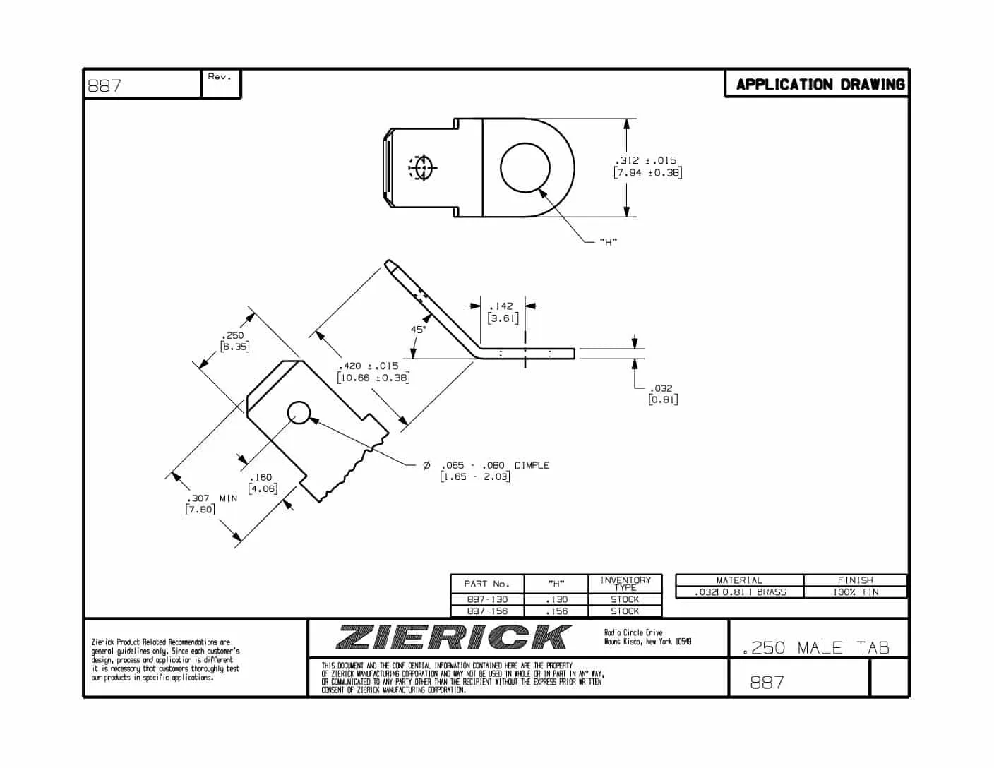 .250″ (6.35mm), Series 887-XXX