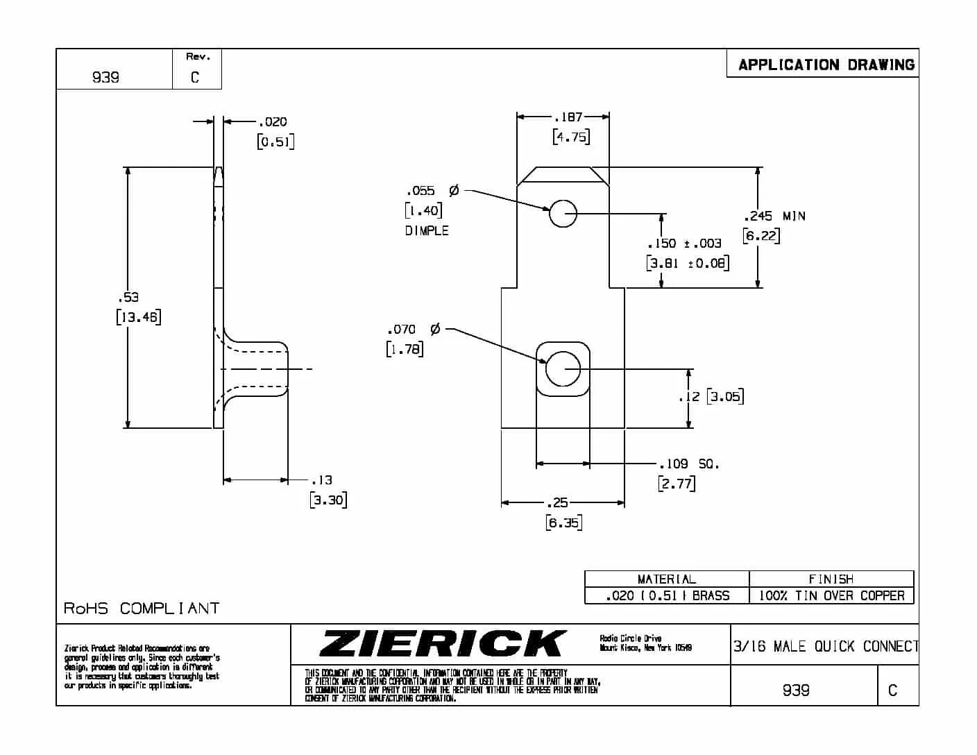 .109″ Square Eyelet-Tab