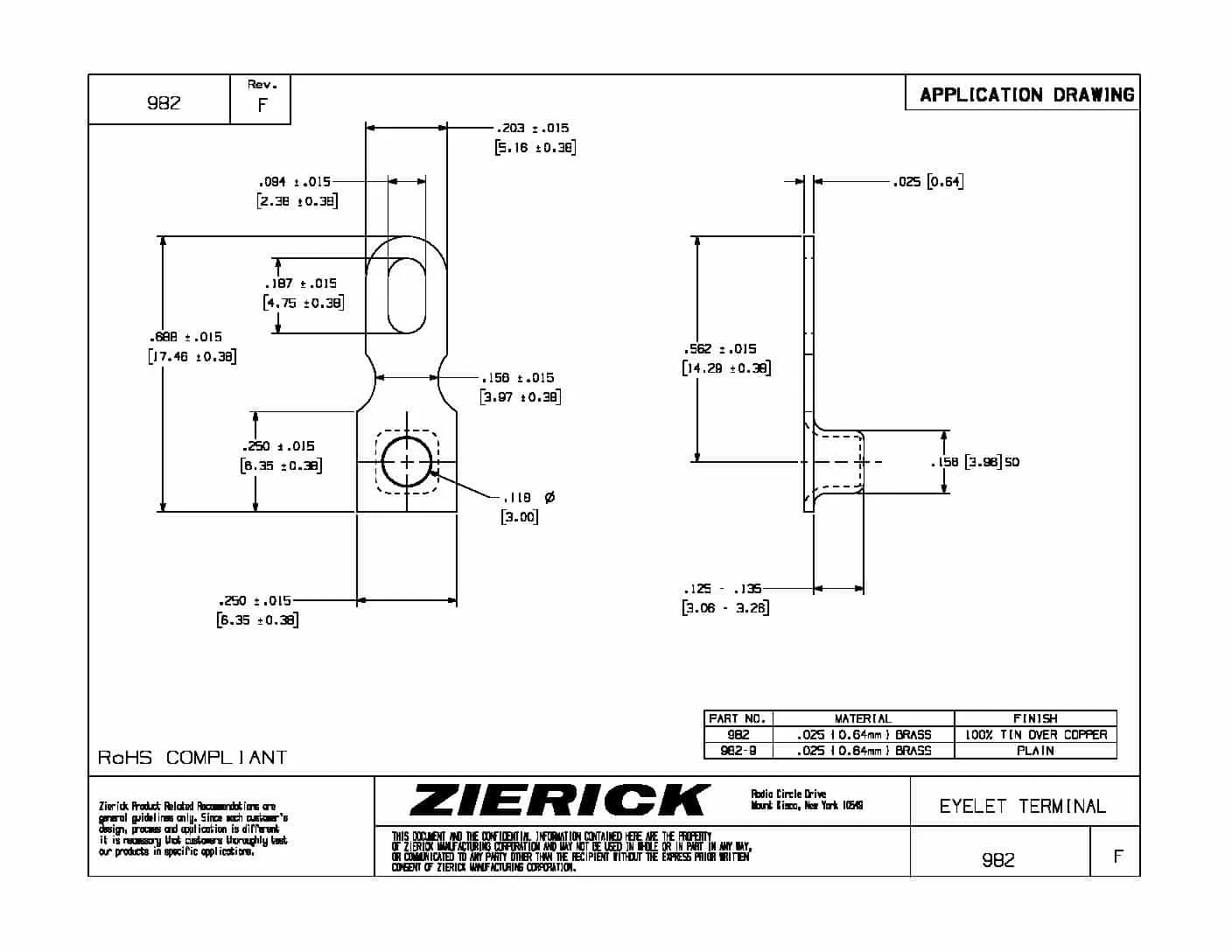 .156″ Square Eyelet